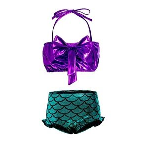 Purple and Green Mermaid Bikini Set